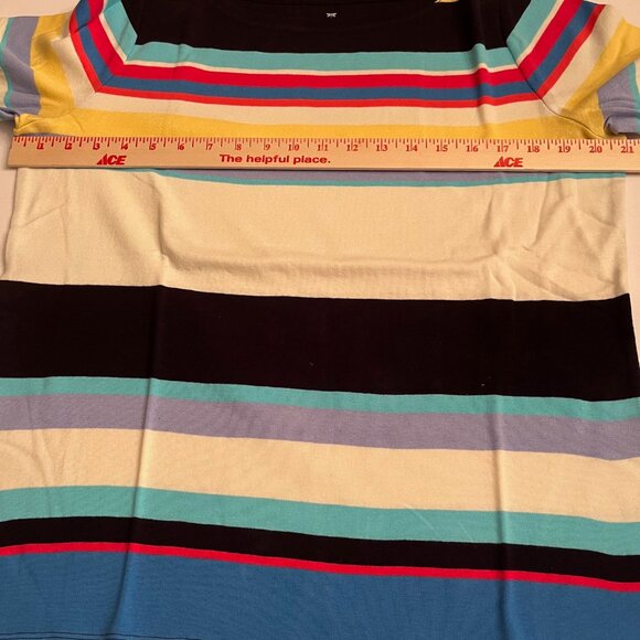 Talbots NWT Bateau Stripe 3/4 Sleeve 100% Cotton Top Size 1X 14W-16W - Picture 5 of 6